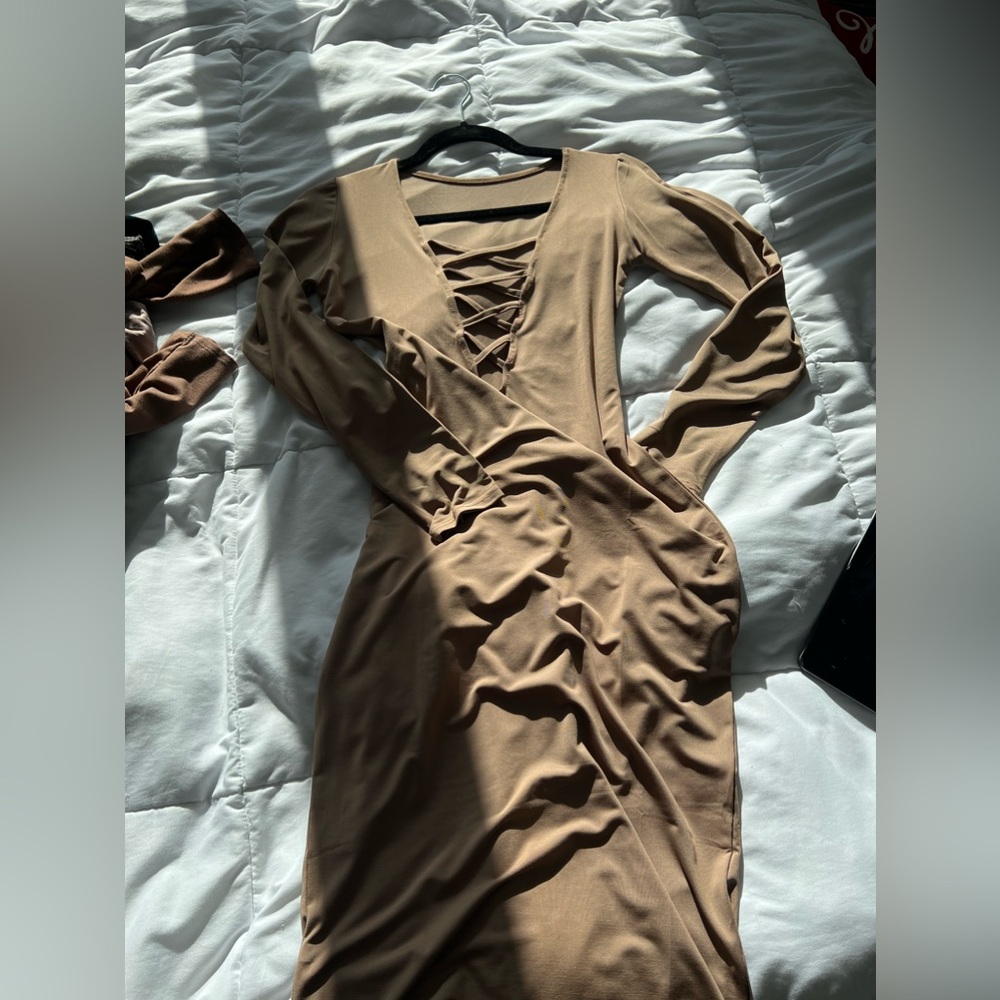 Beige Midi Dress